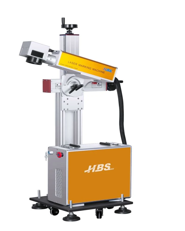 20 W productielijn markeermachine / flexibele online vliegende vezellasermarkeermachine